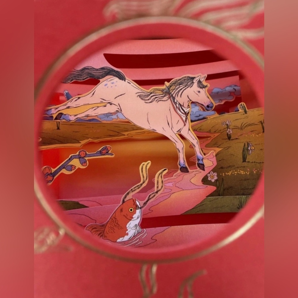 Set of 3 Hermes Year of the Horse 2026 Lunar New Year red lucky envelopes